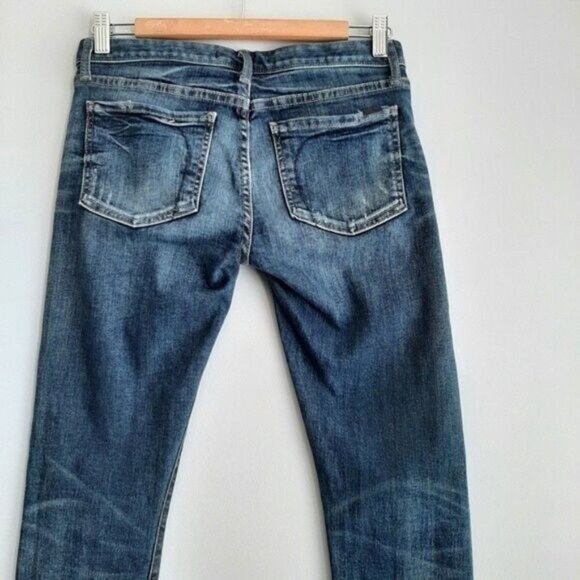 FIDELITY | Mila Two-tone Hellcat Sun King Distressed Mid-rise Jeans Sz 27 - Picture 9 of 14